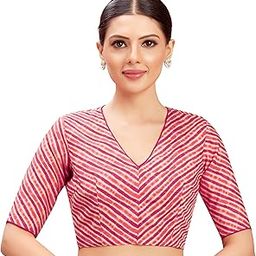 Women's Leheriya Crepe Silk Super Soft Readymade Saree Blouse-picture-2