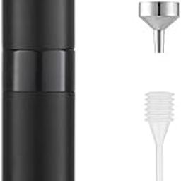 Lisapack 8Ml Travel Perfume Atomizer Refillable For Men & Women | Atomizer Spray Bottle, Travel Size Pocket Perfume Dispenser - For Cologne, Aftershave, Fragrance (Matte Black) - Glass-0