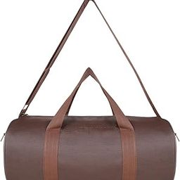 Leather Travel Duffle Bag for Weekend Trip Cabin Luggage and Gym Sports Duffle for Men and Women (Brown)-image-81