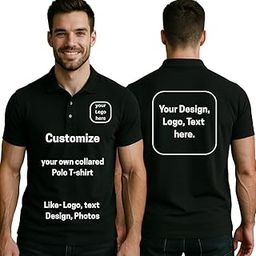SAMSH - Polo T-Shirt for Men, Women & Unisex – Customized, Personalized Name,Logo or Design Print – Cottonblend, Half Sleeve, Regular Fit – Black, White, Navy Blue, Gray-image-57