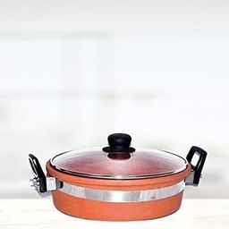 Terra Charms Terracotta Clay Kadai for Healthy Cooking, Terracotta Kadai Organic Earthen Cookware, Clay Kadai Cookware, Organic Mitti Kadhai 2LTR-picture-21