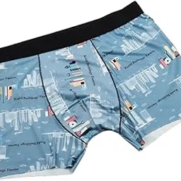 jarvo Men's Boxer Trunk, Blue with Ship Print Pattern, Nylon Fabric-picture-19