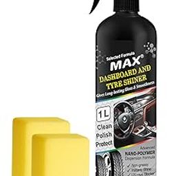 MAX Dashboard and Tyre Shiner Spray (1 LTR) with Instant Shine, UV Protection, Non-Greasy, Long Lasting Gloss and Smoothness-19