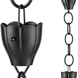 491K-8 6 Cup Crocus Black Aluminum 8.5 ft Gutter Installation Clip Rain Chain-picture-21