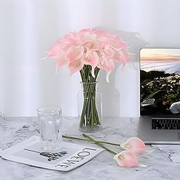 VERVENIX 5 Pcs Artificial Foam Tulip Lily Flower Sticks for Home, Office, and Festive Décor | Ideal for Weddings, Christmas, Valentine, Balcony, Tabletop & Gifting (Without Vase, Pink, 34 cm)-28