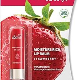 Iba Pure Lips Moisture Rich Lip Balm - Strawberry 4.5 g | For Pigmented Dry Damaged & Chapped Lips | Enriched with Cocoa Butter Shea Butter | Glossy Finish | 100% Natural | Halal Certified & Vegan-14