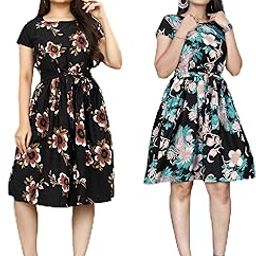 HouseOfCommon Women A-line Black, Black Knee Length Dress | Style 82-image-101