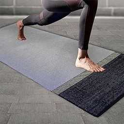 STONEMUNK Reversible Cotton Yoga Mat for Outdoor Indoor, Gym | 100% Cotton Yoga Mat For Men Women For Early Morning Yoga Exercise Mat of 2x6 Silver Color-image-83