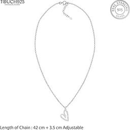 Harmony Heart Necklace | 925 Sterling Silver Heart Pendant with Cubic Zirconia Detailing | Romantic & Elegant Jewellery Gift for Women & Girls-6