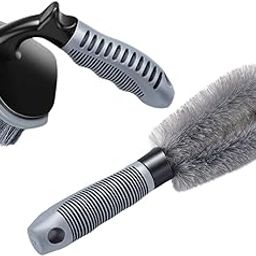 11oils AutoCare (Set of 2) Tyre Rim Cleaning Brush and Alloy Wheel Cleaning Brush, Grey Colour, Liquid Nylon Bristles Car Microfiber Duster Tyre Rubber, Car Accessories.-image-23