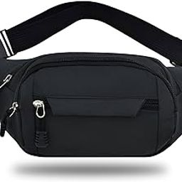 Premium Unisex Waist Bag for Men and Women - Stylish Fanny Pack, Hip Bag, Travel Money Belt -DMFP138- (Black)-image-95