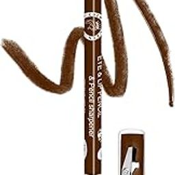 Colors Queen Eye & Lip Liner Pencil with Sharpener | Long Lasting & Smudge Proof Lip Liner | Matte Finish, Rich Color Payoff Sharpenable Pencil (Brown)-image-0