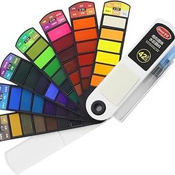 HASTHIP® 42 Colors Foldable Solid Watercolor Paint Set with Refillable Water Brush Pen and Absorbent Sponge, Watercolor Travel Set for Students Adults Beginners Artist, Black-image-40