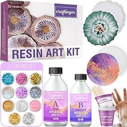 Craftinger Diy Resin Coaster Making Kit With 200Gm Resin Color And More,Multicolor-0