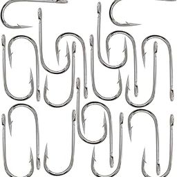 20pcs Fish WOW!® Fishing 6X Strong Siwash Nickel Hooks Open Eye - Size 8/0-image-46
