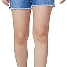 Blue Regular Fit Mid Blue Shorts for Women-picture-25