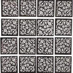 Shiv Kripa Blue Art Pottery Classic Decorative Interior Exterior Flooring Wall Ceramic 2 x 2 inch Tiles Pack of 20 Tiles (Blue,Yellow & Multi)-picture-11