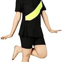 Women Frock Style with Inner Short One Piece Swimming Costume | Swimsuit for Women-(SIze-44 inch) Black-picture-26