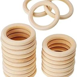 CALANDIS™ 2xHandmade Natural Maple Wooden Teething Rings Wood Baby Teether Rings 55mm | Feeding-image-20
