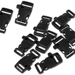 THE STYLE SUTRA 2x10pcs Cord Bracelet Side Release Buckle Survival Whistle 5.5x3.5cm Black-picture-0