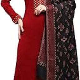 Womens Self Design Red Shawl-0