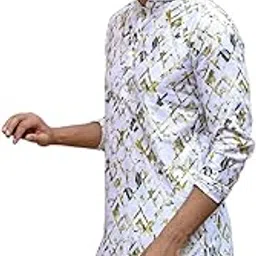 aany's culture Men's Ethnic Full-Sleeve Printed Kurta - Traditional Indian Wear for Festive and Casual Occasions - Comfortable Polyester Blend - Multicolor-picture-6