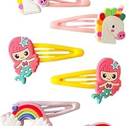 Clips - unicorn, mermaid, rainbow style - Tic Tacs - Colorful - Set of 3 Pairs - gifts for kids girls women - lovely colors-26