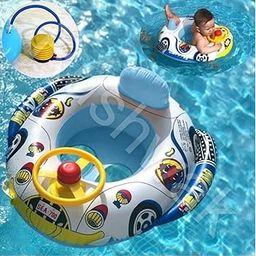 Rushwak Swimming Tube for Kids with Manual Pump Baby Swimming Tube Safe Anti-flip Inflatable Swimming Floats for Kids Swimming Accessories for Kids Swimming Pool Tube Swimming Ring Baby Float (Car)-15