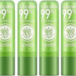 URBAN THREADS Aloe Vera Lip Balm, Hydrating Color Changing Lipstick Long Lasting Lip Care Nutritious Plumper Moisturizer Magic Temperature Color Change Lip Gloss Korean Makeup Pack Of 4-3
