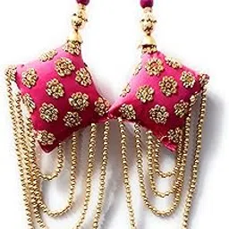 Libas Fashion women's silk Readymade Lehenga Choli(L80_Pink_M)-picture-3