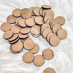 R&H MDF Shapes 1 INCH Bases,50PCS, for Crafts, DIY Projects, Keychains, Decorations, & Acrylic and Oil Painting, & Other Activities etc. (Circle 50PCS)-10