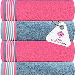 Casa Copenhagen Germany Design - He & She Collection 100% Super Soft Cotton 6 Piece Face Towels Set (Size : 30 x 30 cm) - Dusty Blue & Pink-20