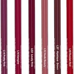 Glam 21 Creamy Lip Liners |Set Of 6|Long-Lasting Formula|Waterproof & Smudge-Proof|Gliding Application| Comfortable Wear| Long Lasting Lip Pencil | Multicolor (1.8 Gm X 6) COMBO-04-15