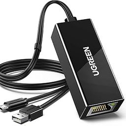 UGREEN Ethernet Adapter for Fire TV Stick (2nd GEN), All-New Fire TV (2017), Chromecast Ultra/2/1/Audio, Google Home Mini, Micro USB to RJ45 Ethernet Adapter with USB Power Supply Cable (3.3ft)-1