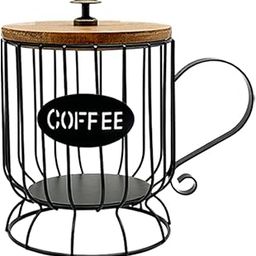 THE STYLE SUTRA Coffee Pod Holder Large Capacity Rustic Organizer for Countertop Kitchen Bar S Black-image-15