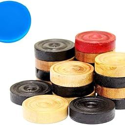 Ciko Carrom Board Coin 24 Wooden Coins OR 20 Wooden Coins with one Striker (20 Pieces)-picture-22