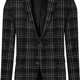 Men's Unstitched Grey Yarn Dyed Single Breasted Blazer Tweed Flannel Fabric (3 Meter For As Per Your Use)-image-25
