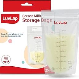 LuvLap Baby Breast Milk Storage Bags (Pack of 25), BPA Free Disposable Milk Freezer Bags for Breast Feeding, Transparent-27