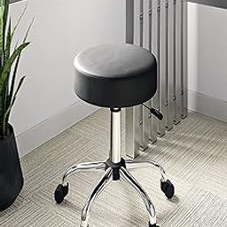 Ngfc Doctor Stool With Adjustable Height, Wheels And Bonded Leather Upholstery, Sitting Stool For Home & Office (Black), 30 Centimeters, 17 Centimeters, Gummy Bear-image-3