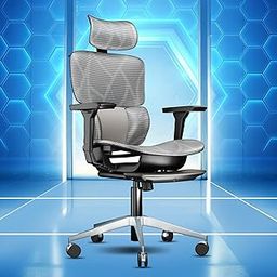 ErgoSmart by The Sleep Company - Ultra Ergonomic Office Chair | Ultra Ergonomic Spine Protection | Ergonomic Office Revolving Chair with Footrest| Smart Adjustable Flexi Backrest | Grey (Ultron)-picture-27
