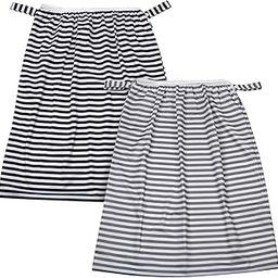 Teamoy Reusable Pail Liner for Cloth Diaper/Dirty Diapers Wet Bag (Pack of 2), Gray Strips+Black Strips-image-55