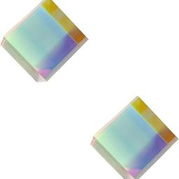 Abaodam 2pcs Science Classroom Essential 10x10x10mm Crystal Optical Prism X-Cube Physics Teaching Tool Decor-19