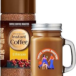 Toffee Coffee Roasters | Ethiopia Speciality Instant Coffee With Free Mason Jar | As Seen On Shark Tank | 100 gm | 100% Arabica | Ready in Seconds | Microground Technology | Makes 50 Cups-image-36