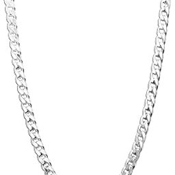 925 Sterling Silver Italian 3.5 MM, 6.5 MM Diamond-Cut Curb Link Chain Necklace for Men Women and Girls With Lobster Clasp (16, 18, 20, 22, 24, 26 Inches)-image-28