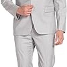 Men's Polyester Single Breasted Business Suit Pants Set-picture-31