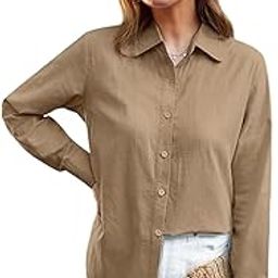 Long Sleeve Button-Up Linen Shirt - Casual Solid Color, Comfortable & Stylish for Spring, Fall, and Winter, Relaxed Fit Blouse | Stylish Long Sleeves-image-97