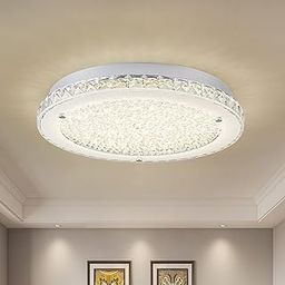Dimmable Bedroom Lights for Ceiling, Modern Ceiling Light, LED Ceiling Light, Round Crystals, for Living Room, Kitchen, Island, Hallway, Laundry Room, Dining Room, 4000K, 14 Inch-image-11
