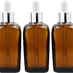 Happy Packaging 100ML Amber Square Empty Glass Bottle | Glass Dropper | Silver Sleeve | Silcon White Teat | Refillable | Leak Proof For Essential Oils | DIY Perfumes | DIY serums (1)-12