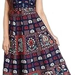 Women's Cotton Rajasthani Jaipuri Traditional Floral Printed Long Midi Maxi One Piece Dress-image-17