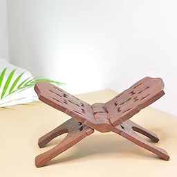 SHEESHAM Wooden Book Stand for Reading holy Books Holder Bible Quran ramayan Geeta Bookstand rehal rihal Pooja 10 inch Small Size-picture-14
